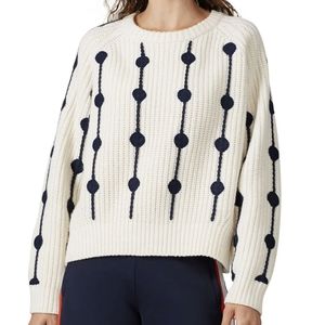Tory Burch Sport Merino Wool Dot Sweater Retail $298